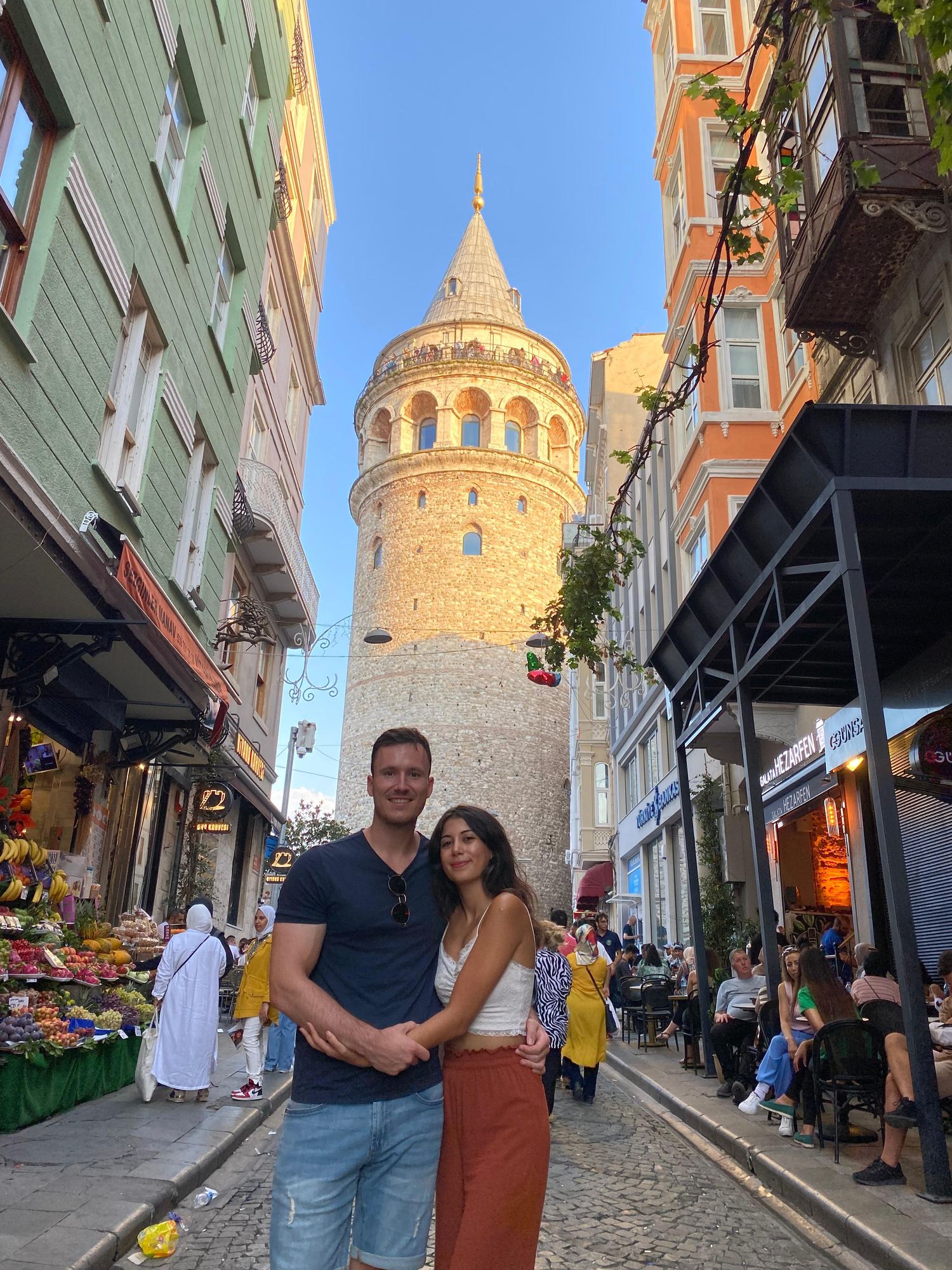Ela and Jonas in front of Galata Tower